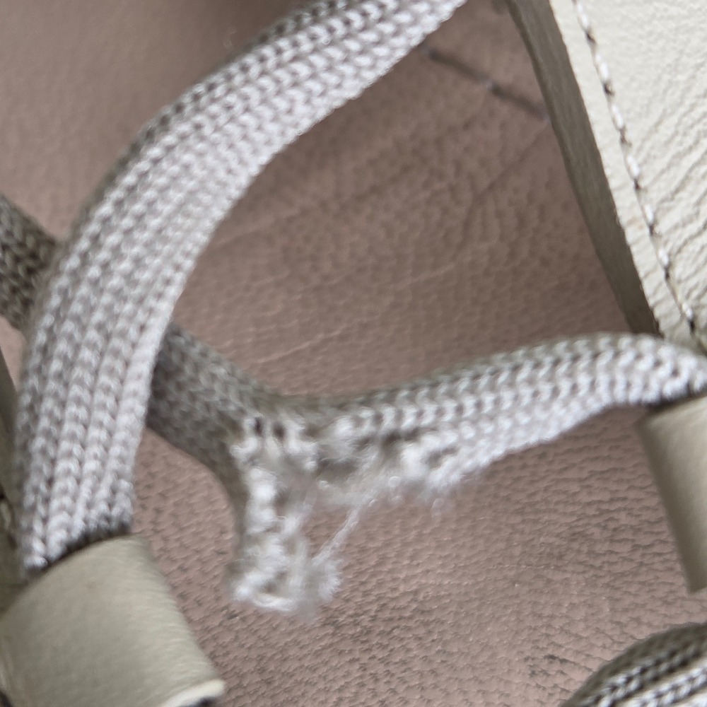 Christian Dior Beige Leather Laser Cut Gladiator Flat Sandals Lace Up Zip 37.5 - Picture 7 of 14